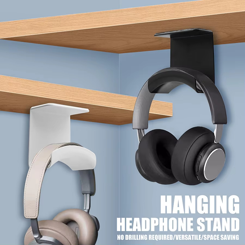 Desk Setup Stand - Universal Headphone Stand Adhesive Plastic Wall