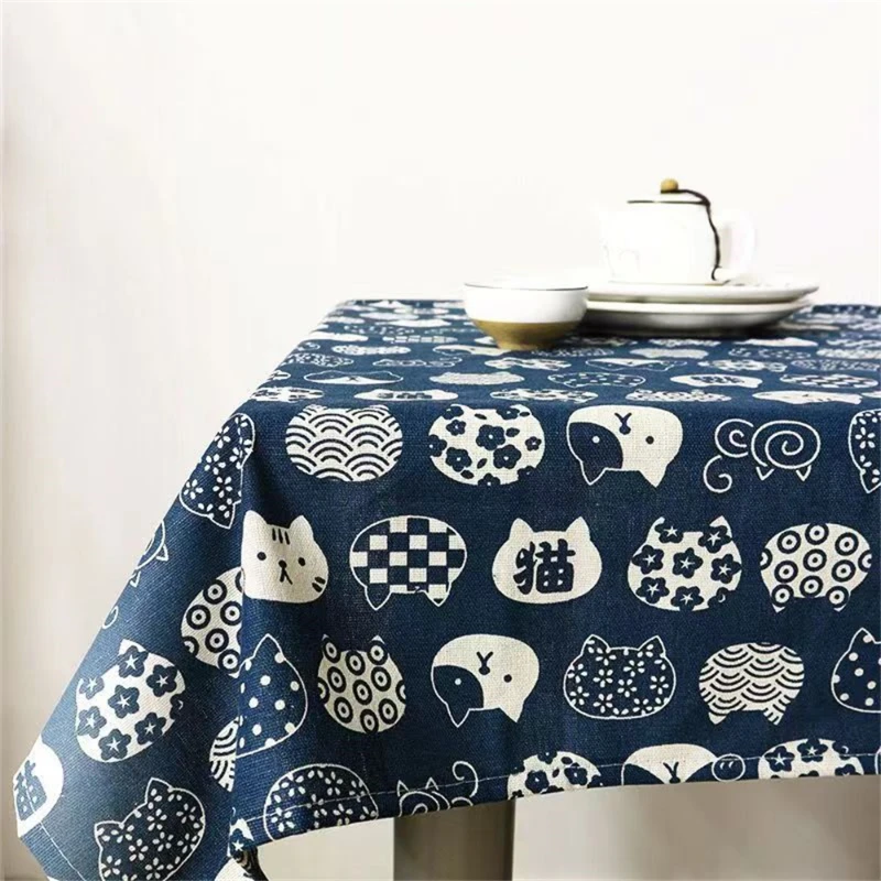 Desk Setup Japan - Ins Tablecloth Cotton Linen Art Japanese