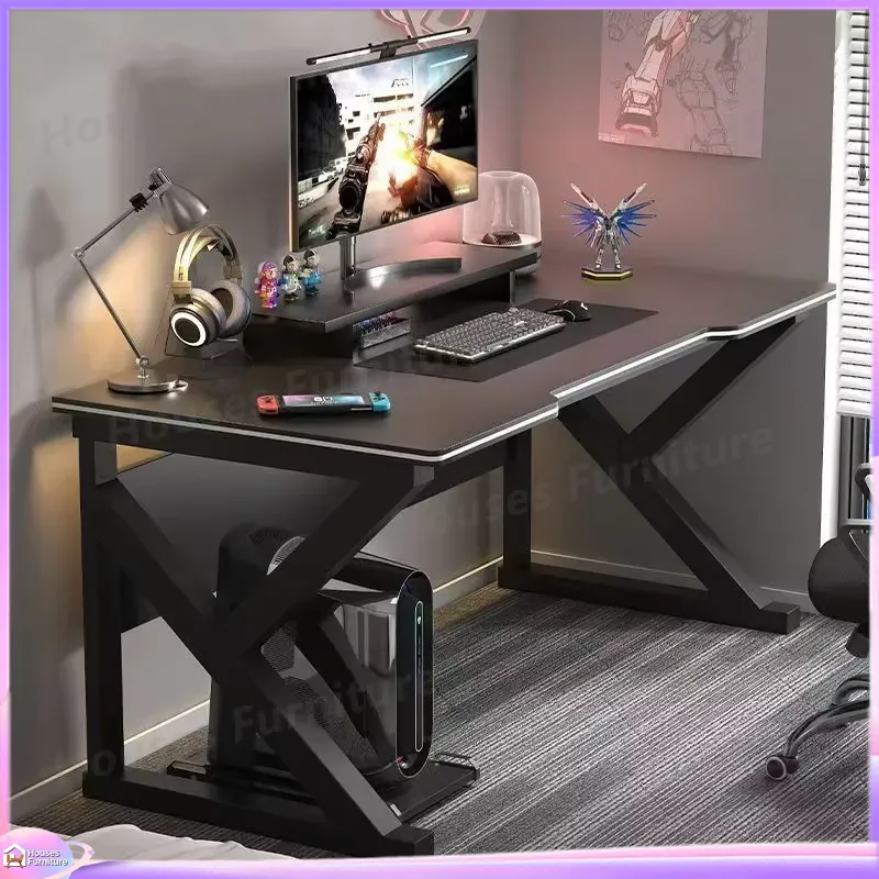 Desk Setup Pc - Cafe Metal Gaming Desk Black MDF