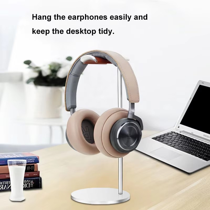 Desk Setup Game - Curved Aluminum Headphone Stand Rack Sturdy