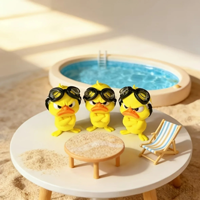 Desk Setup At Home - 1PC Angry Hug Duck Figurine With