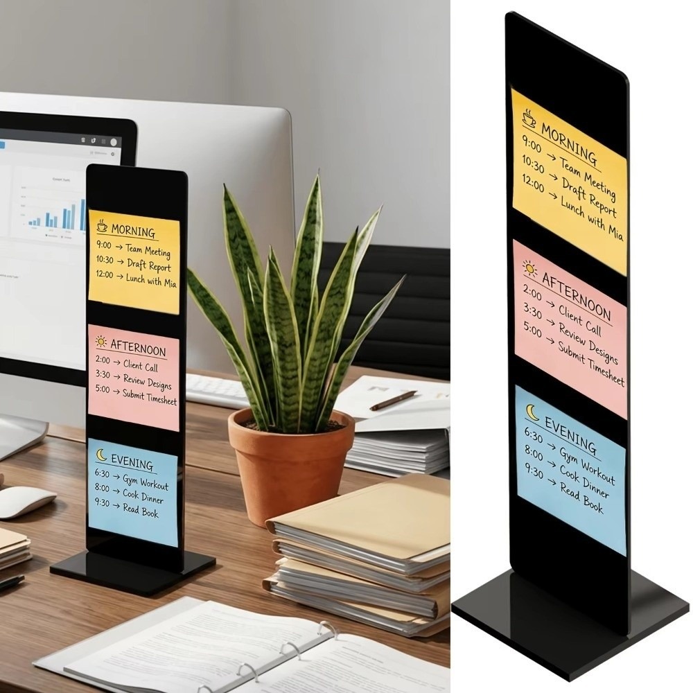 Sticky Memo Holder - Acrylic Memo Message Board Detachable Vertical