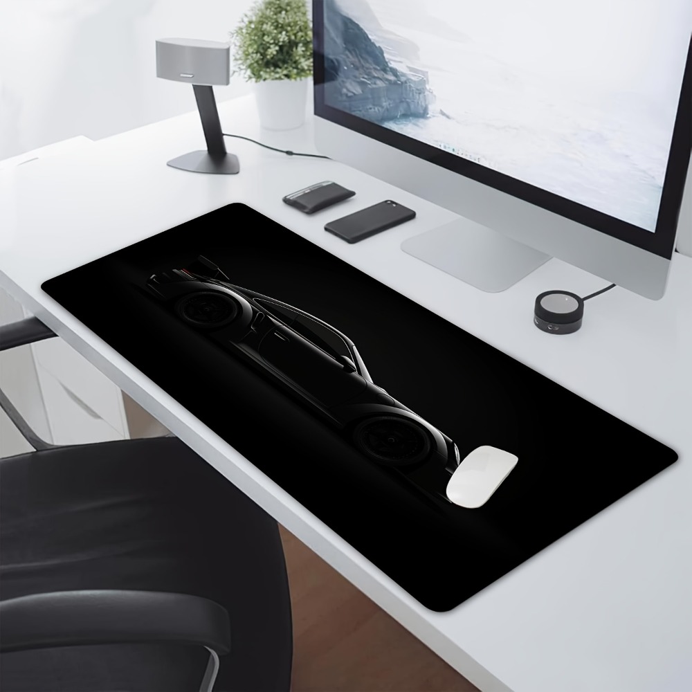 Desk Setup Simple - Sanded Black Gaming Mouse Pad -