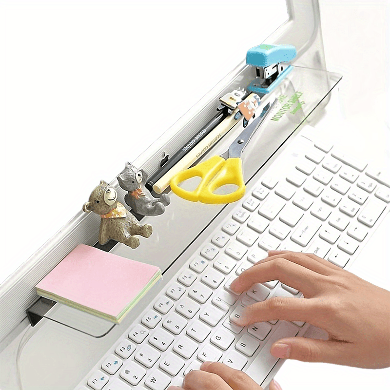 Sticky Memo Holder - 1pc Transparent Computer Memo Board, Sticky