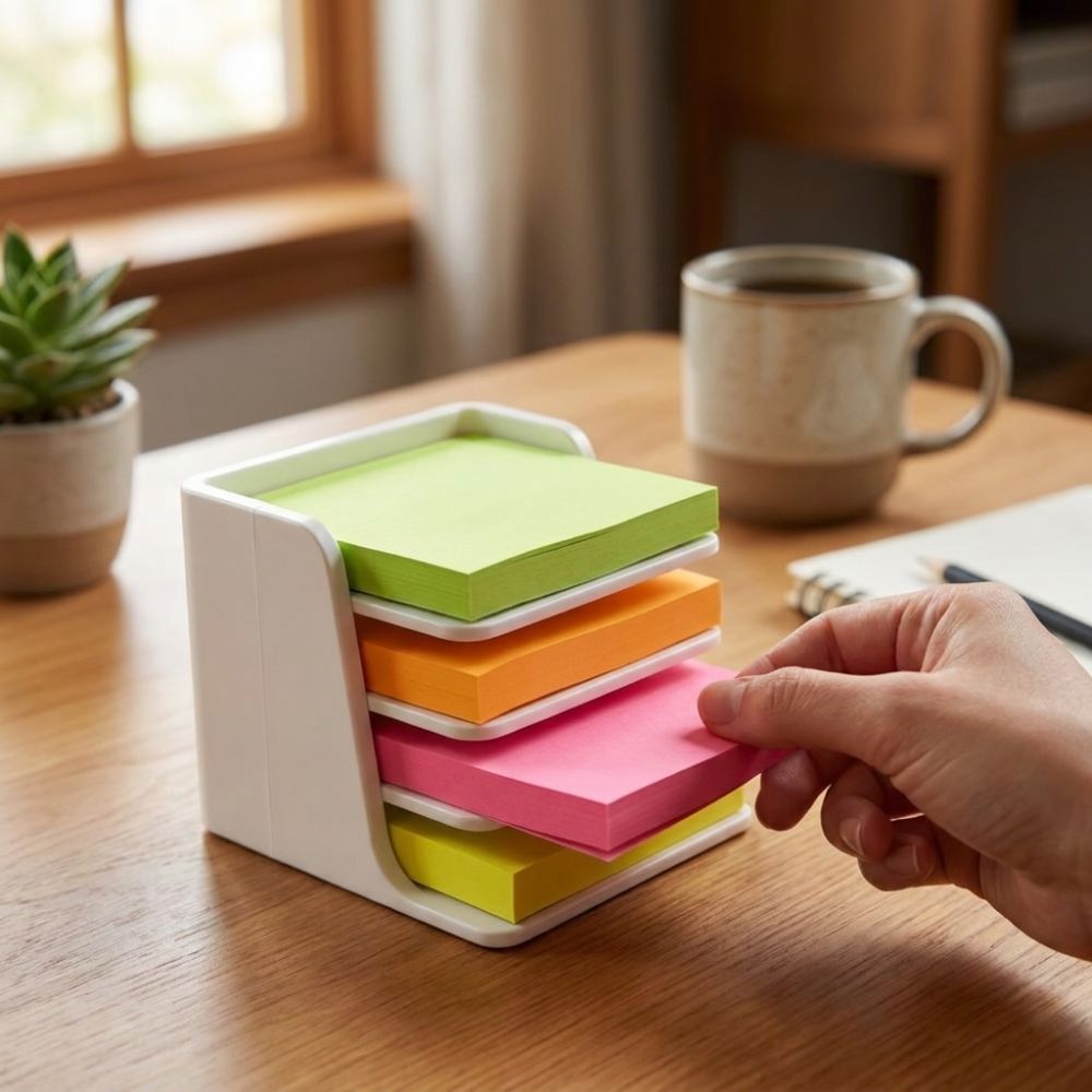 Sticky Memo Holder - Multi-Purpose Stackable Sticky Note Holder Plastic