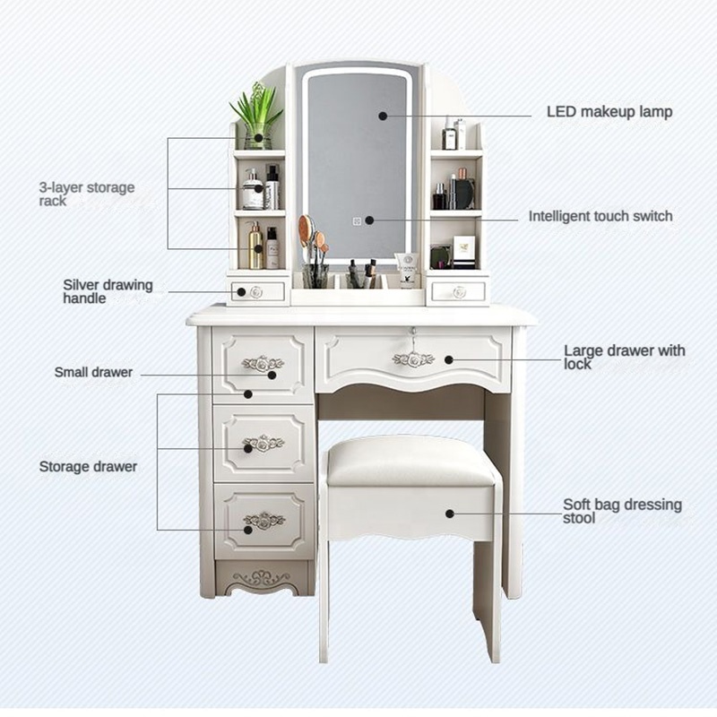 Girls White and pink Modern Wo - đánh giá và giá Desk Setup Simple