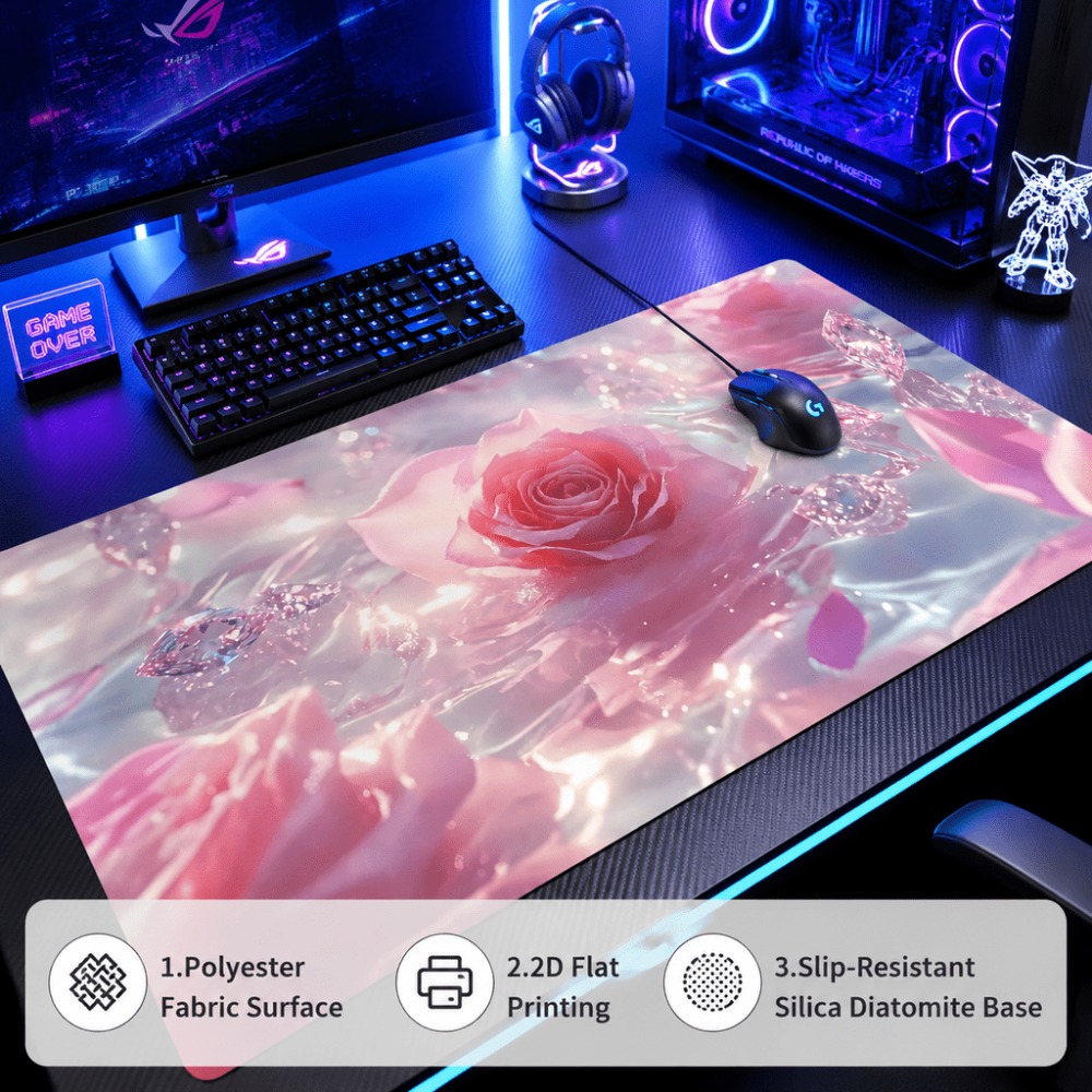 Original pink rose watermark.  - đánh giá và giá Desk Setup Simple