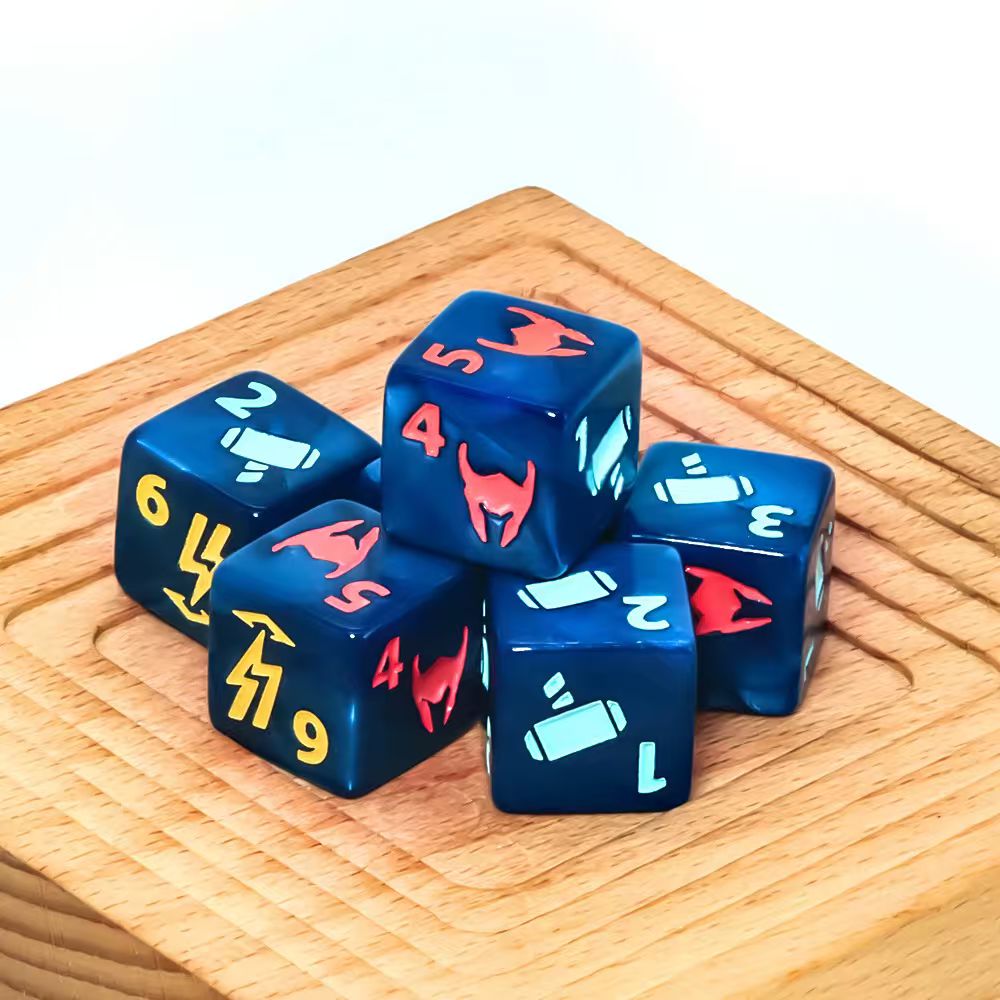 6 Blue-Green Hero Dice Set-6-S - đánh giá và giá Desk Setup Game