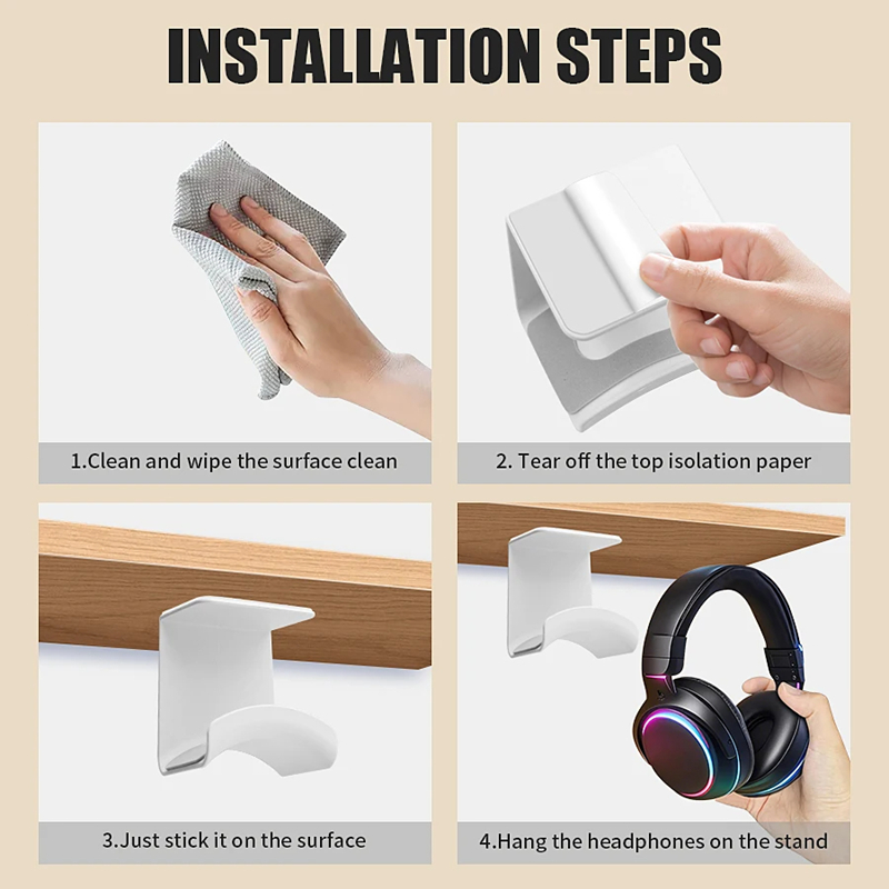 Universal Headphone Stand Adhe - đánh giá và giá Desk Setup Stand