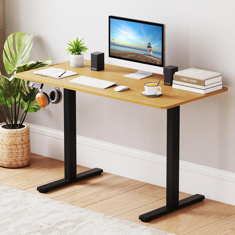 Electric Standing Desk Frame,  - đánh giá và giá Desk Setup Black And Wood