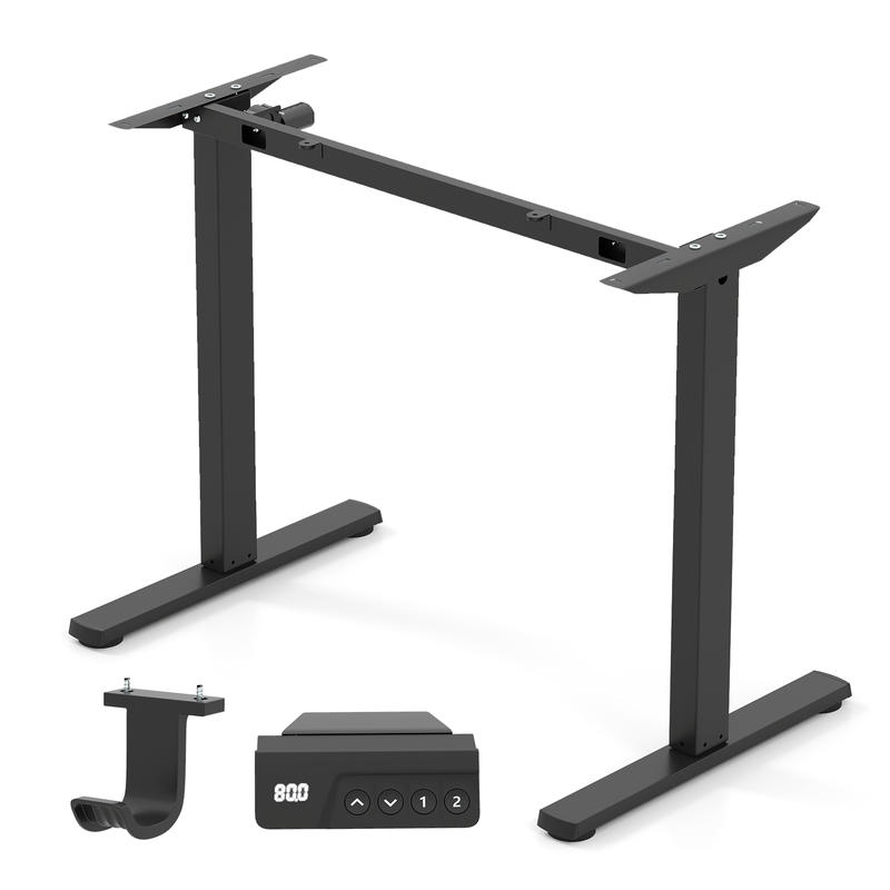 Electric Standing Desk Frame,  - đánh giá và giá Desk Setup Black And Wood