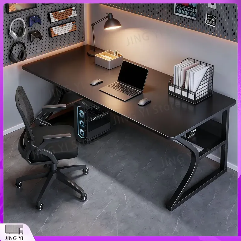 Black Gaming Desk for Esports  - đánh giá và giá Desk Setup Black And Wood