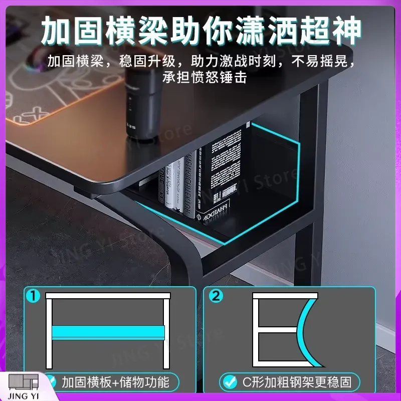 Black Gaming Desk for Esports  - đánh giá và giá Desk Setup Black And Wood