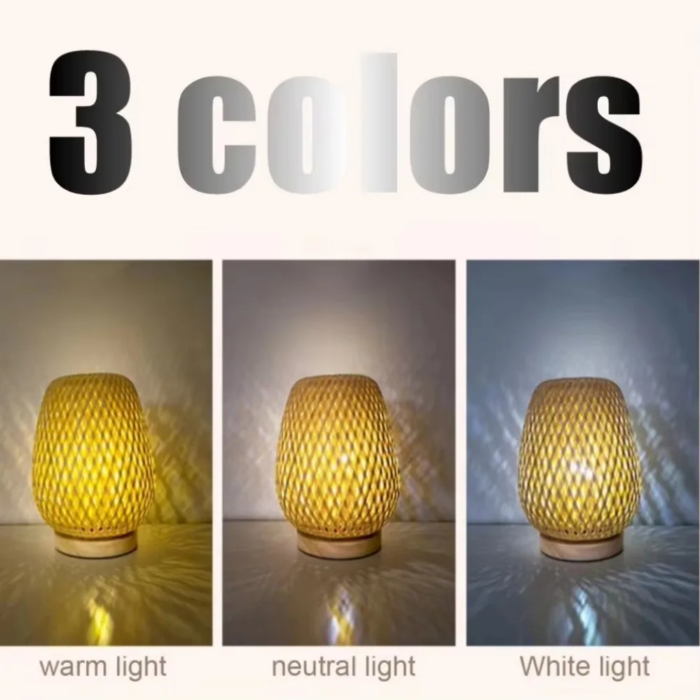 Bamboo Woven lamp Simple Bedro - đánh giá và giá Desk Setup At Home