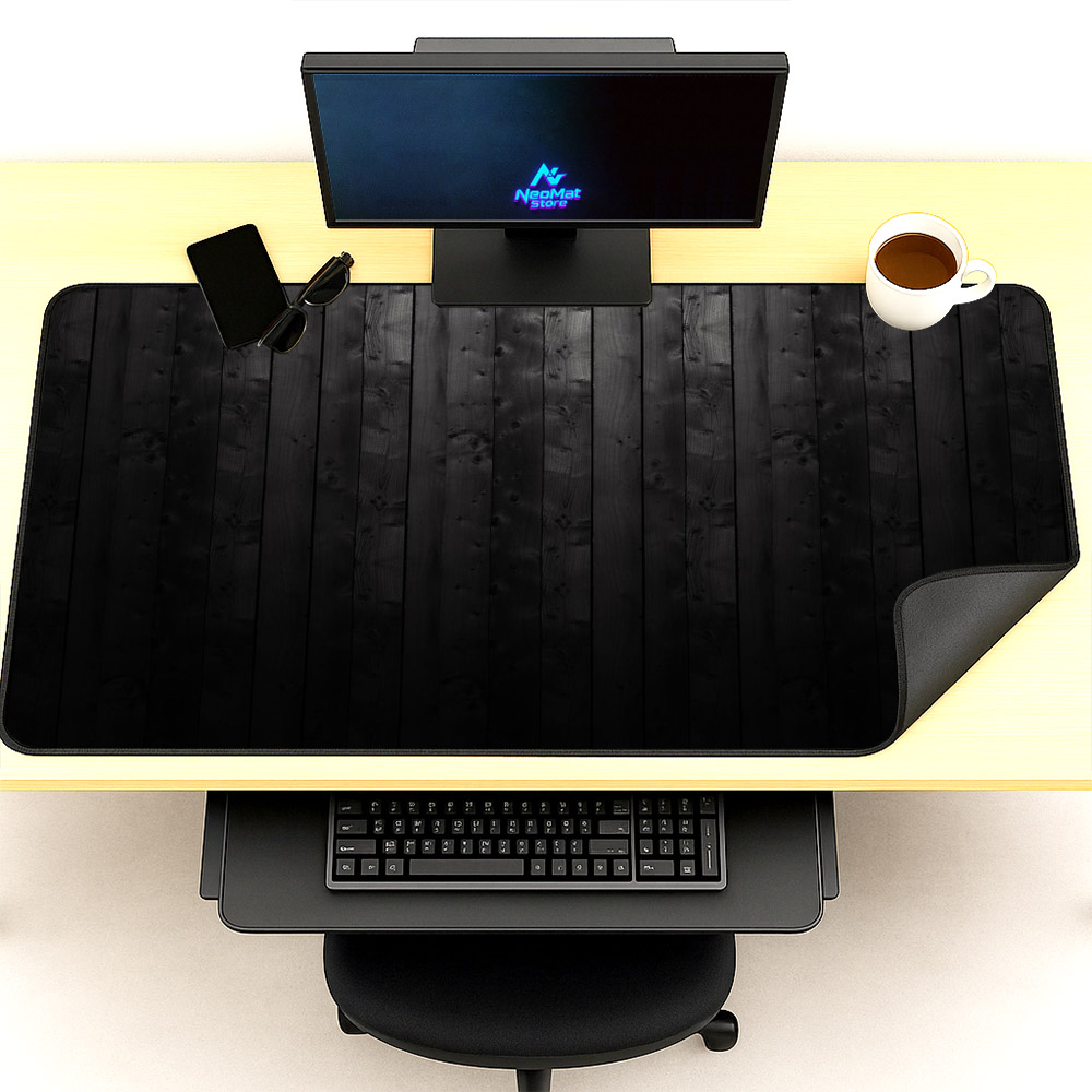 Huge Mouse Pad 2000x1000 Wood  - đánh giá và giá Desk Setup Black And Wood