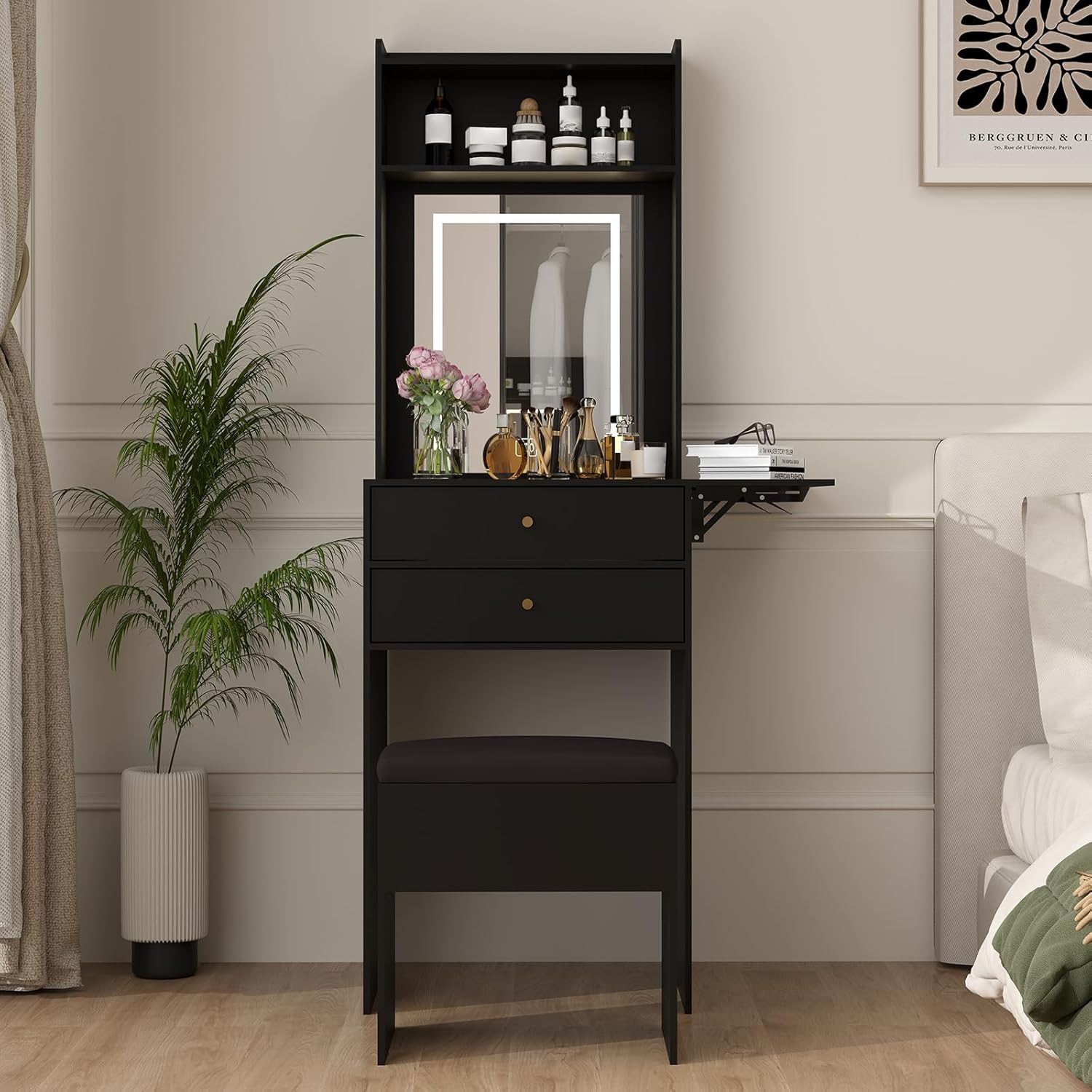 Mini Black Vanity Desk Set for - đánh giá và giá Desk Setup Black And Wood