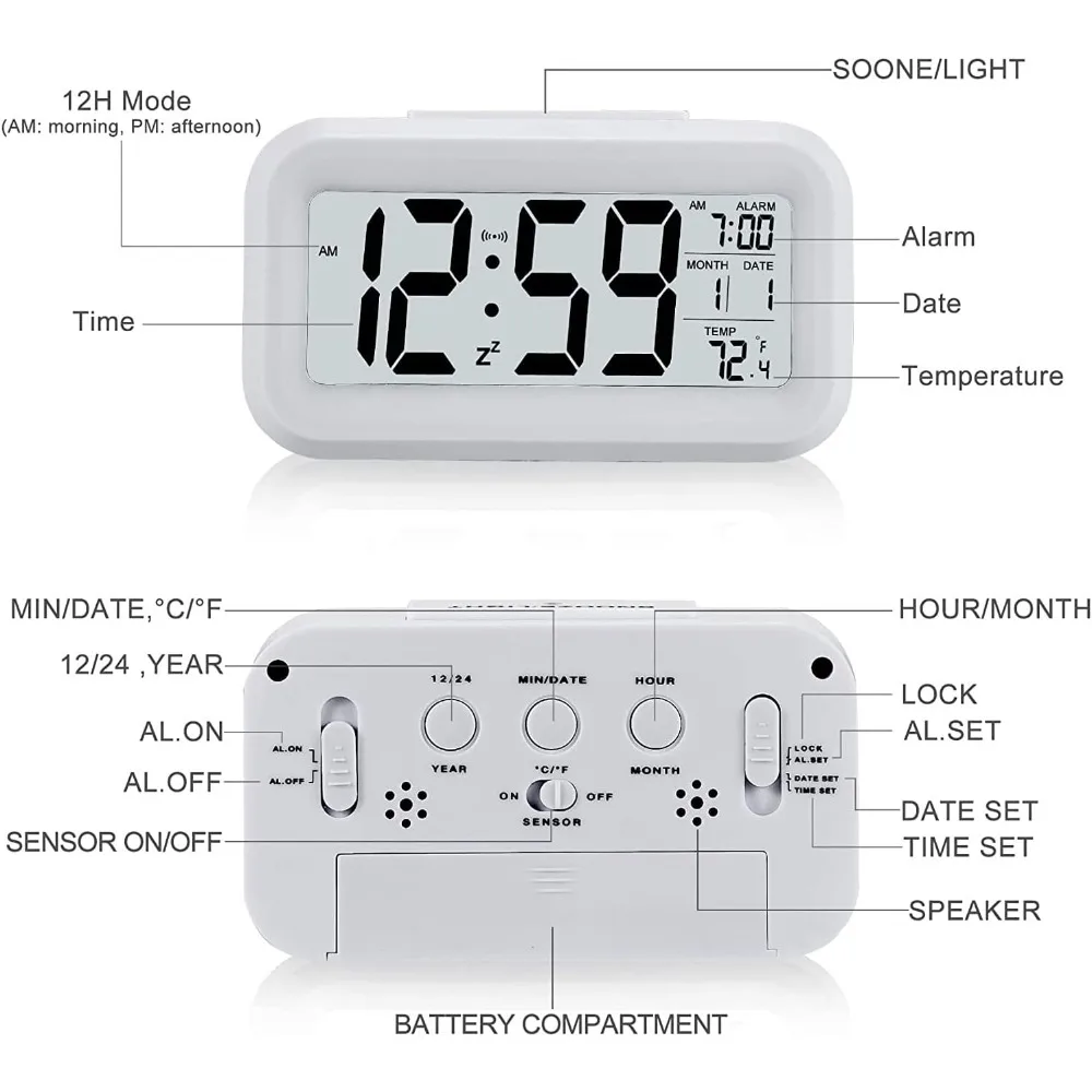 LED Electronic Digital Alarm C - đánh giá và giá Desk Setup At Home