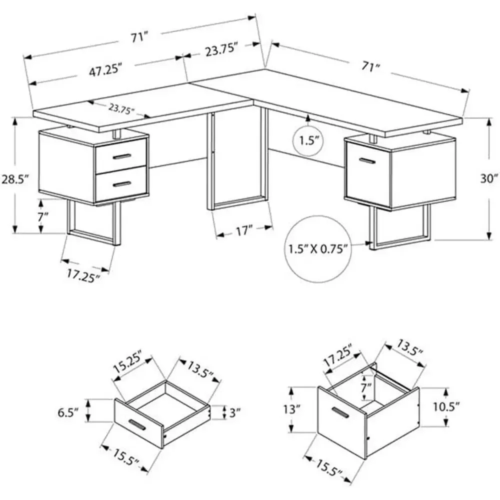 L-Shaped 70 Computer Desk with - đánh giá và giá Desk Setup Black And Wood