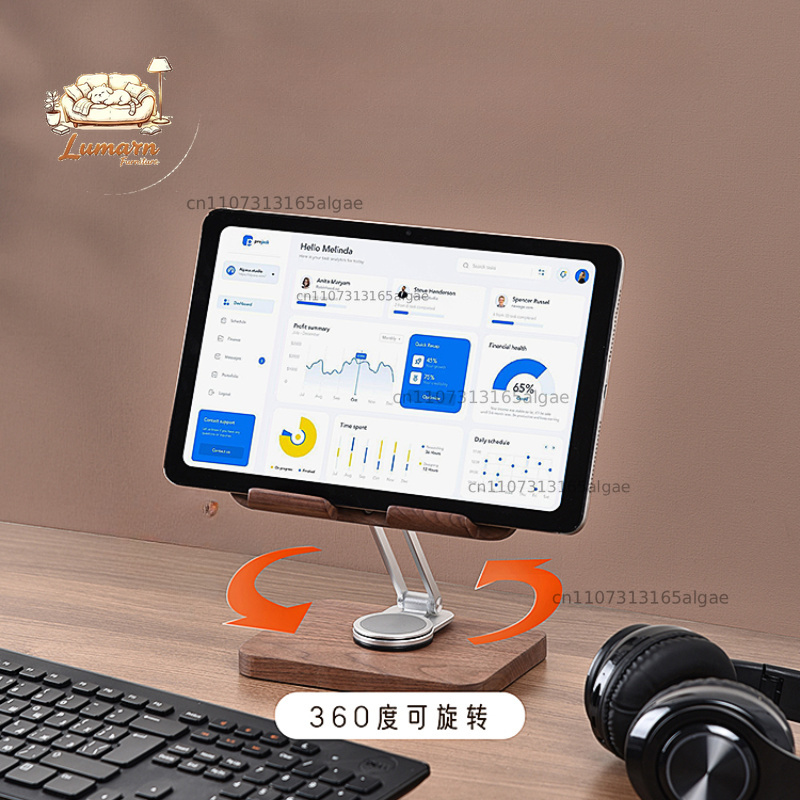 Black Walnut iPad Stand with 3 - đánh giá và giá Desk Setup Black And Wood