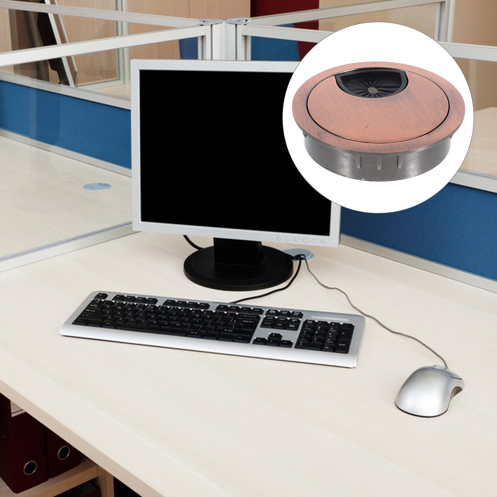 Round Cable Grommet Desktop Co - đánh giá và giá Desk Setup Simple