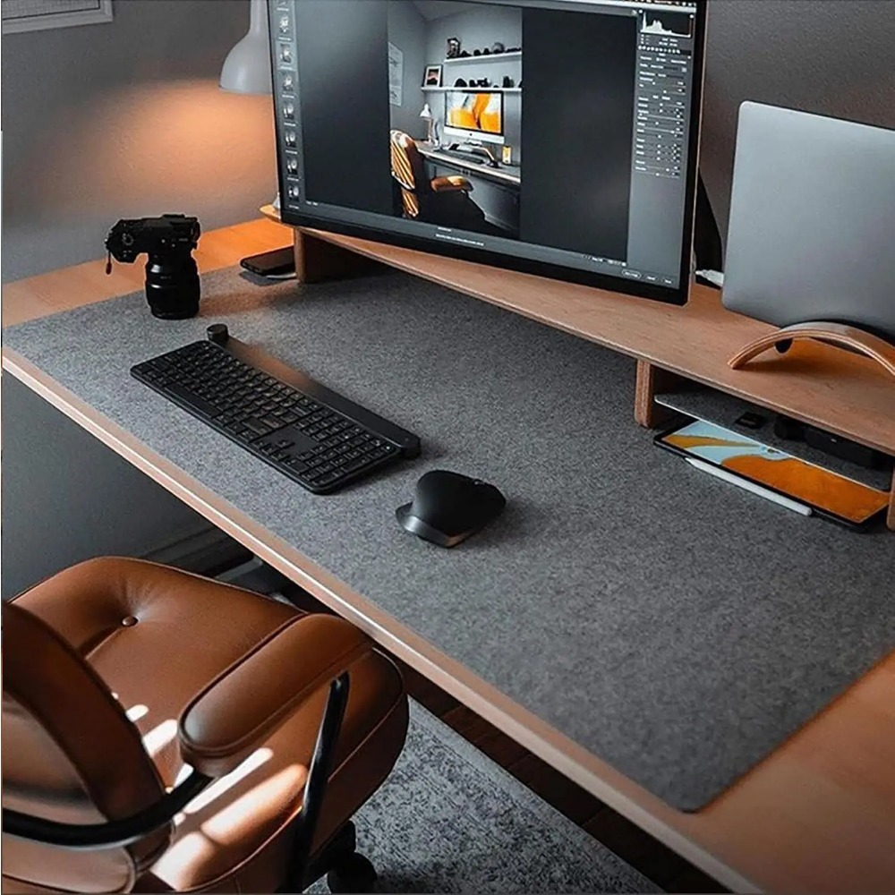 Felt Desk Mat Computer Mat for - đánh giá và giá Desk Setup Cozy