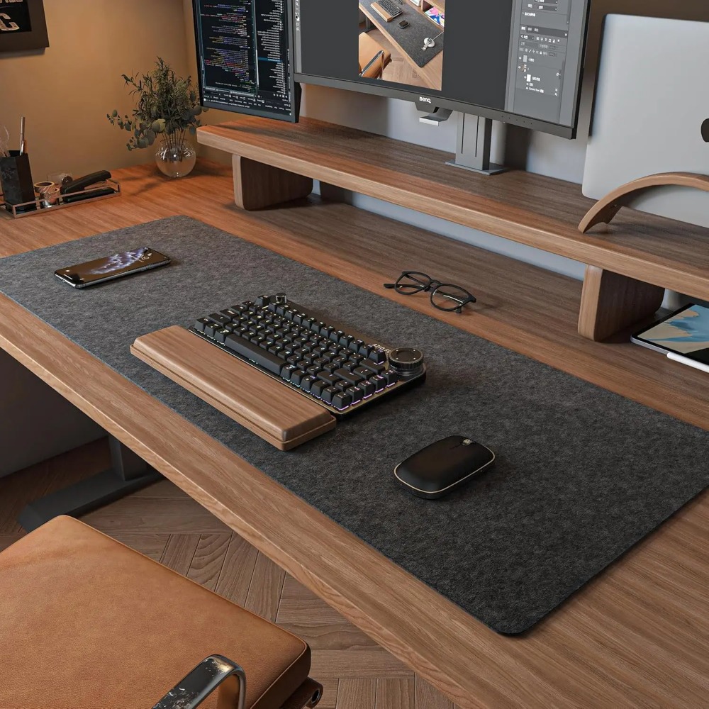Felt Desk Mat Computer Mat for - đánh giá và giá Desk Setup Cozy