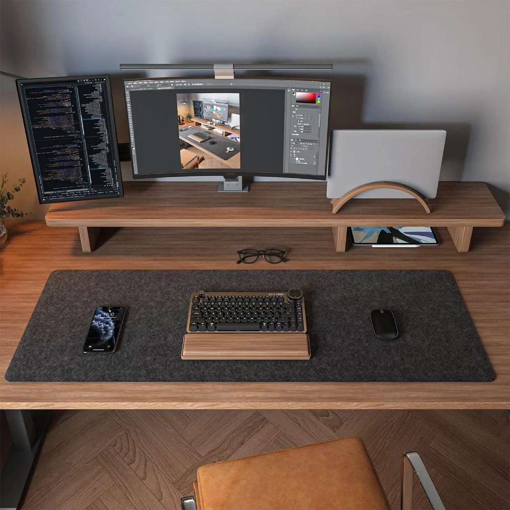 Felt Desk Mat Computer Mat for - đánh giá và giá Desk Setup Cozy
