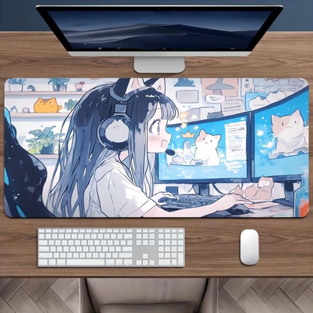 Cartoon Esports Girl Game Mous - đánh giá và giá Desk Setup Simple