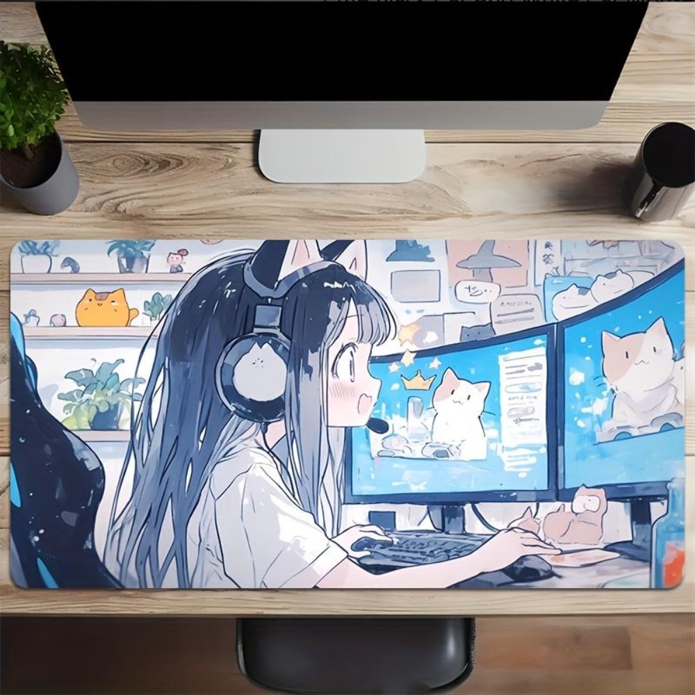 Cartoon Esports Girl Game Mous - đánh giá và giá Desk Setup Simple