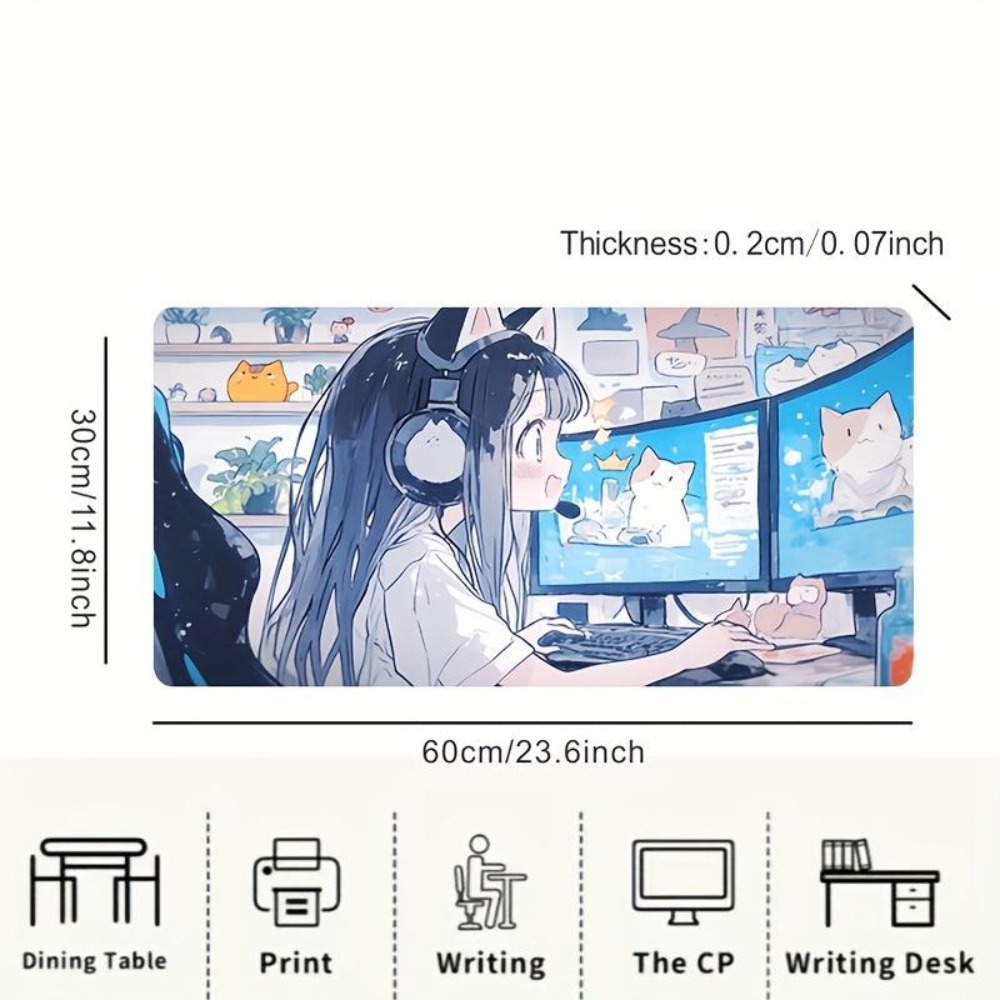 Cartoon Esports Girl Game Mous - đánh giá và giá Desk Setup Simple