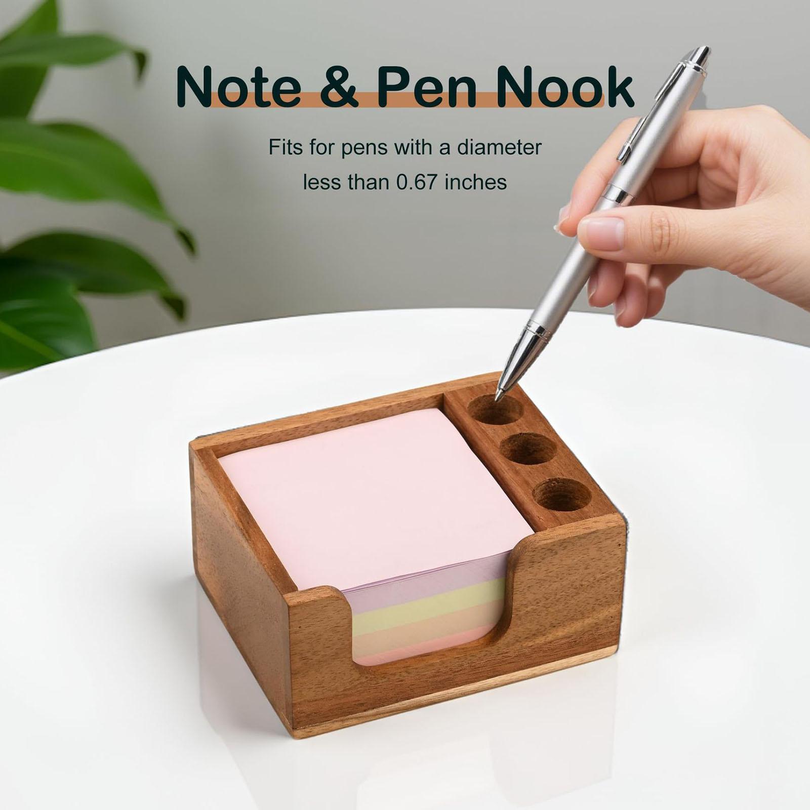 Acacia Wood Sticky Note Holder - đánh giá và giá Sticky Memo Holder