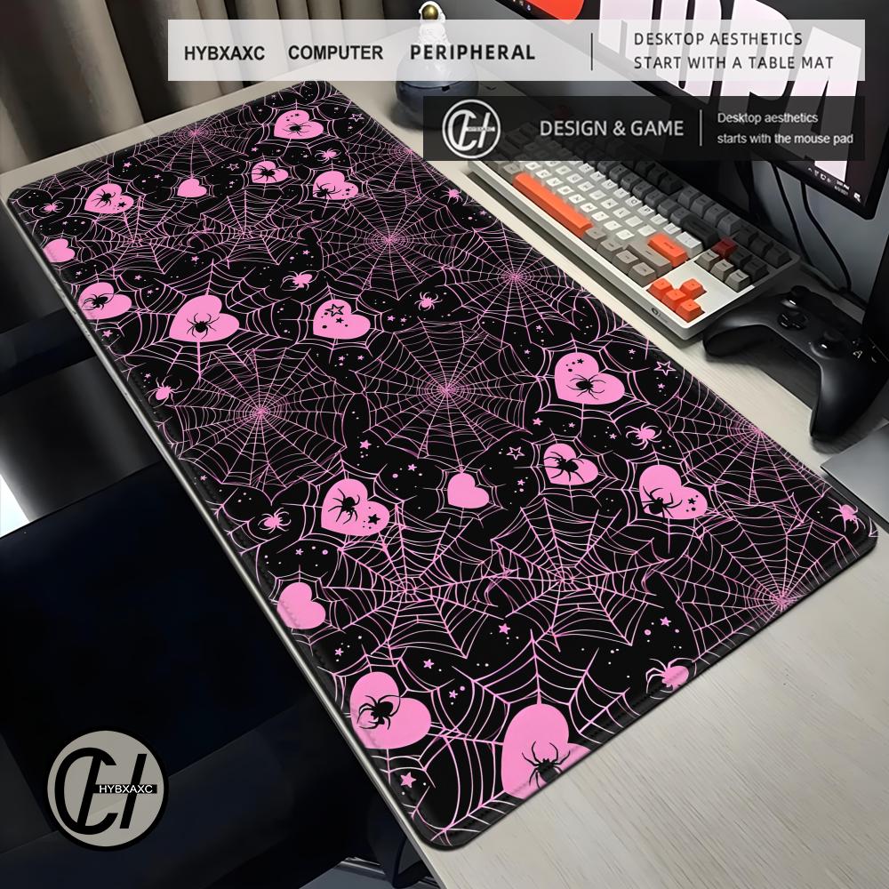 90x40 White or Pink Spiderweb  - đánh giá và giá Desk Setup Productivity