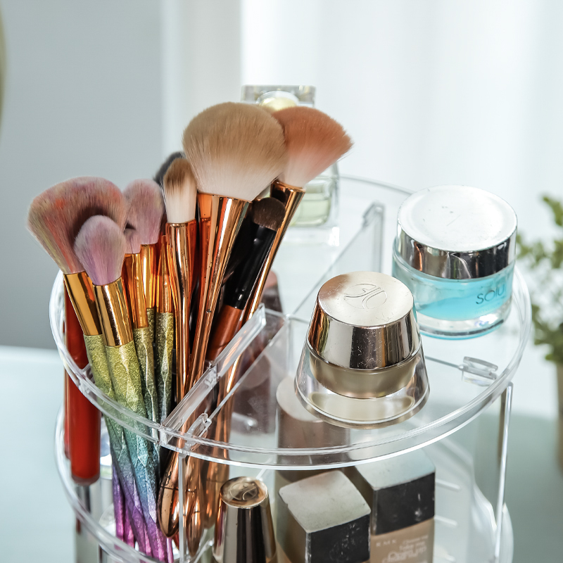 Rotating cosmetics storage box - đánh giá và giá Desk Setup Productivity