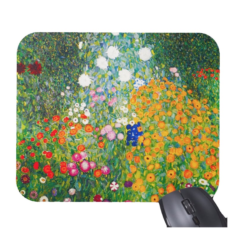 Gustav Klimt Flowers Floral Mo - đánh giá và giá Desk Setup Productivity