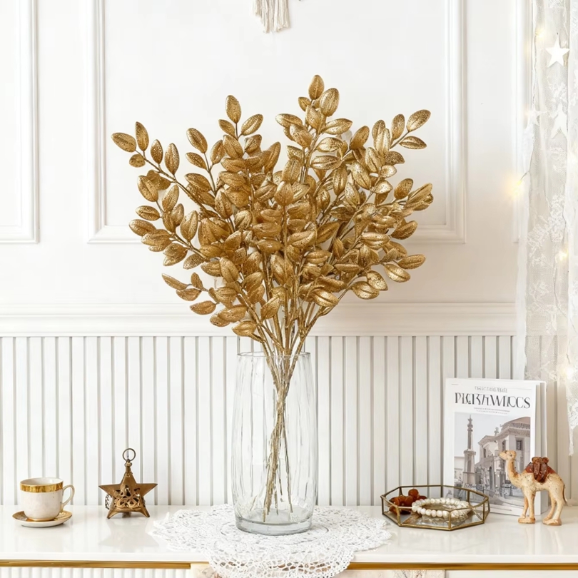 10Pcs Artificial Plants Golden - đánh giá và giá Desk Setup At Home