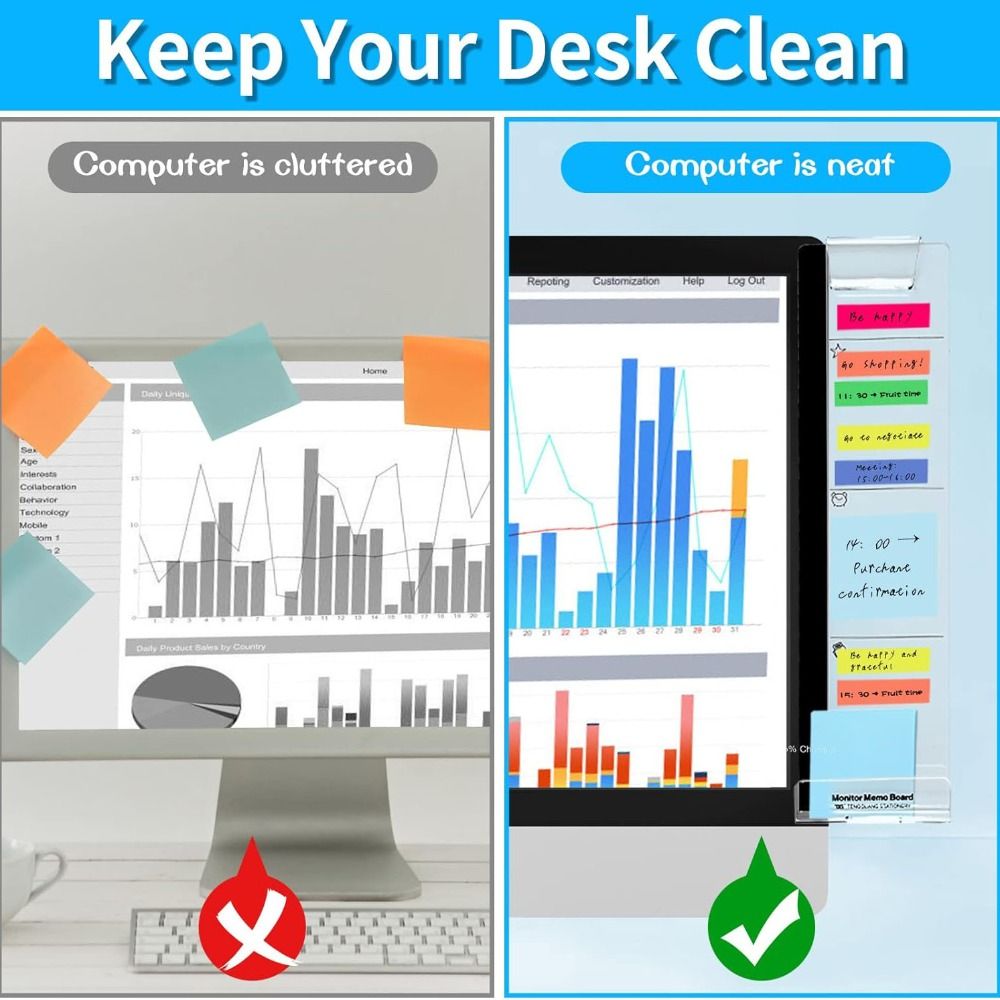 Transparent Monitor Memo Board - đánh giá và giá Sticky Memo Holder
