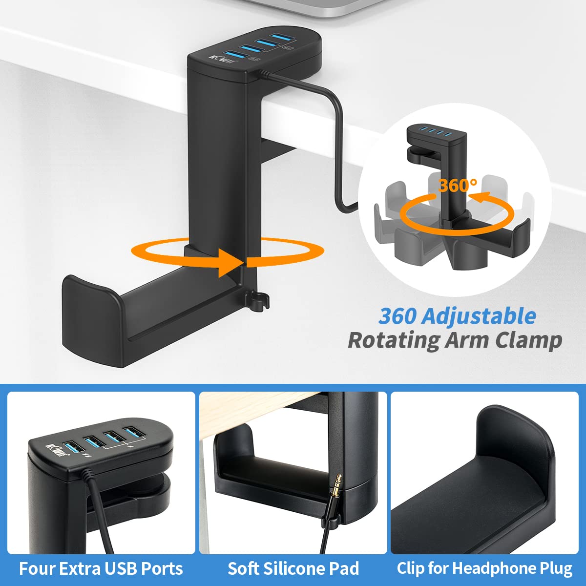 Tai Nghe Chân Đế Xoay Gắn Máy  - đánh giá và giá Desk Setup Game